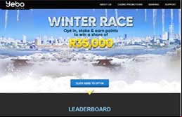 Image of Yebo Casino Winter Race Promotion